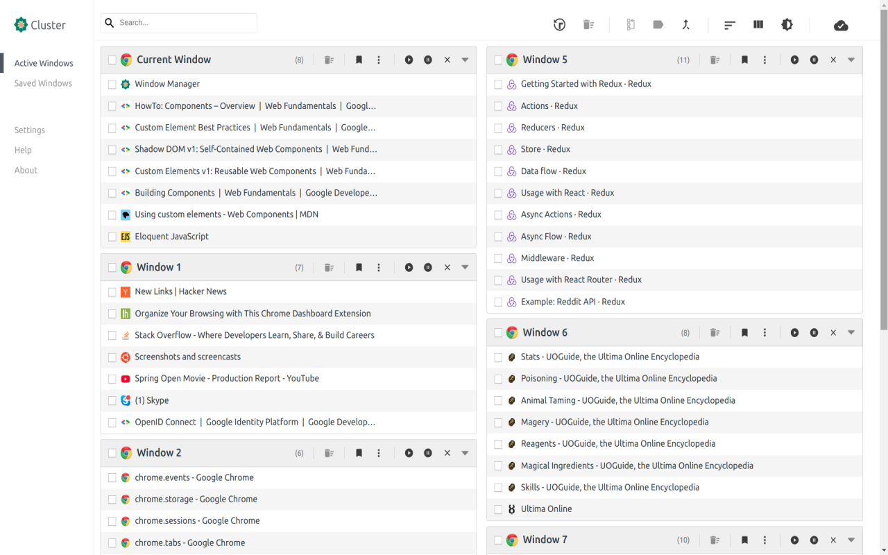 Cluster - Window & Tab Manager截图1