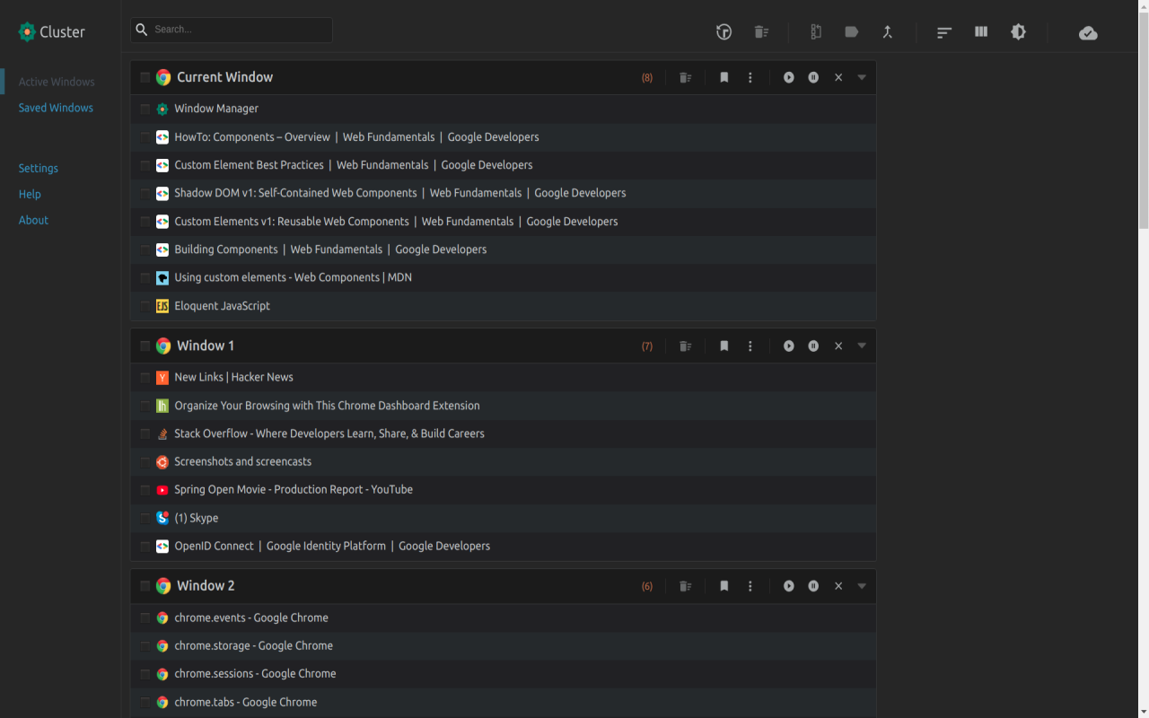 Cluster - Window & Tab Manager截图2