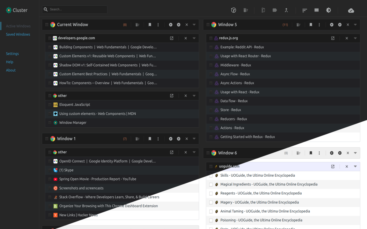 Cluster - Window & Tab Manager截图3