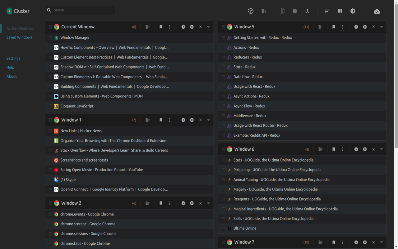 Cluster - Window & Tab Manager截图4