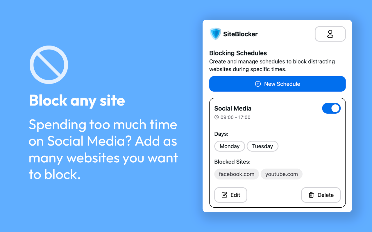 SiteBlocker: Easy Blocking and Scheduling截图4