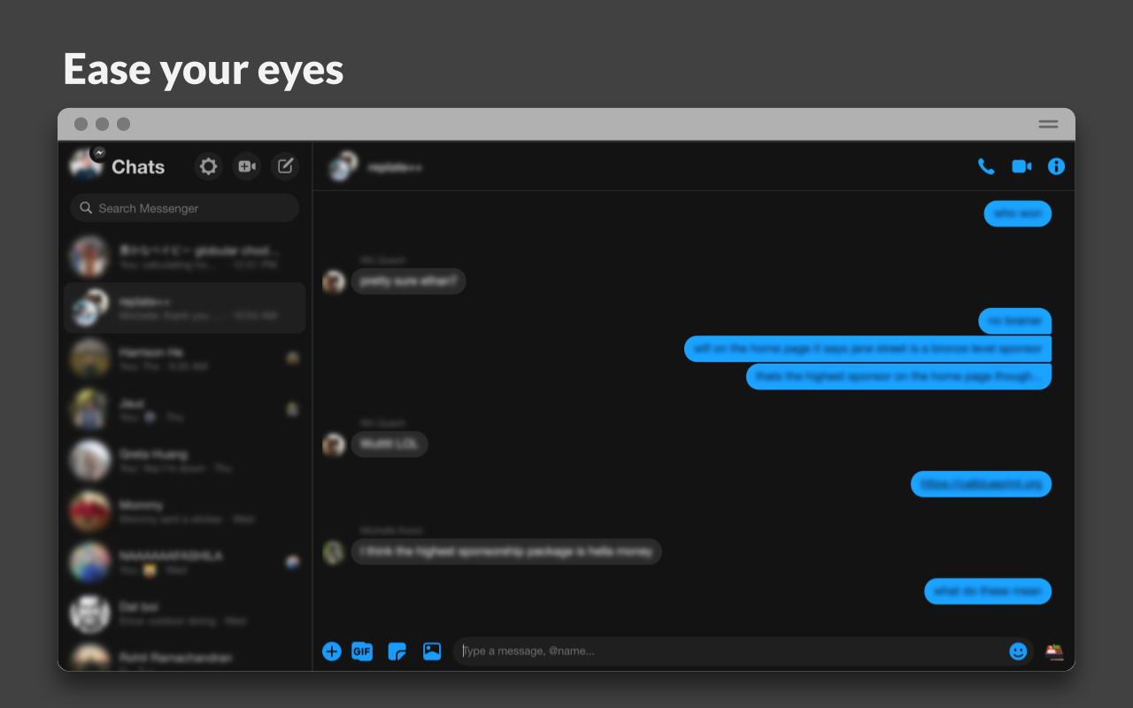 Charcoal: Dark Mode for Messenger截图3