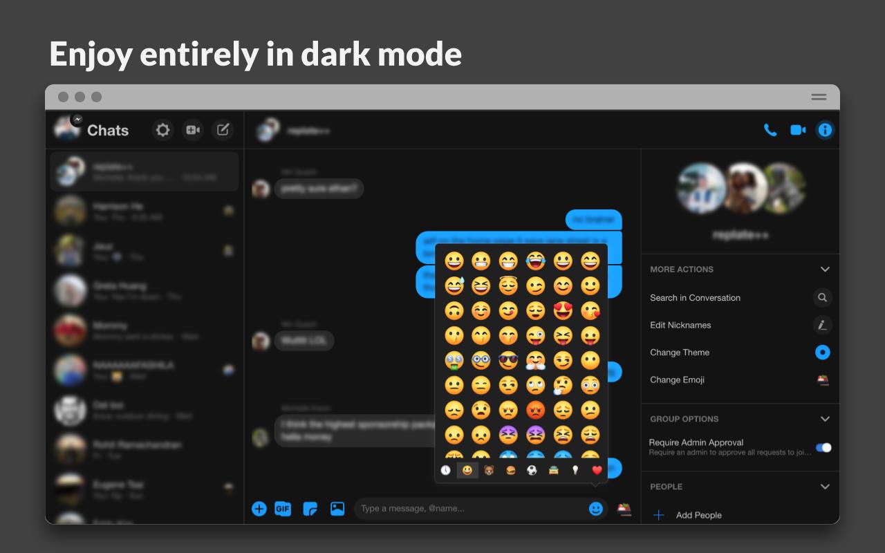 Charcoal: Dark Mode for Messenger截图4