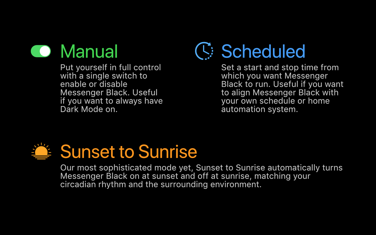 Messenger Black: Scheduled Dark Mode截图2