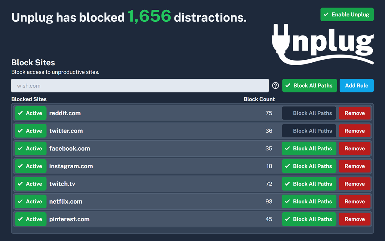 Unplug: Simple Site Blocker截图2