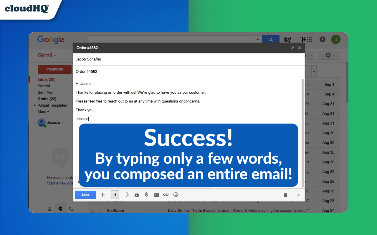 Gmail Snippets by cloudHQ截图2