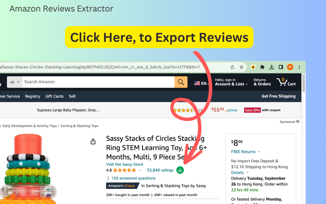 Amazon商品评论一键导出CSV截图3