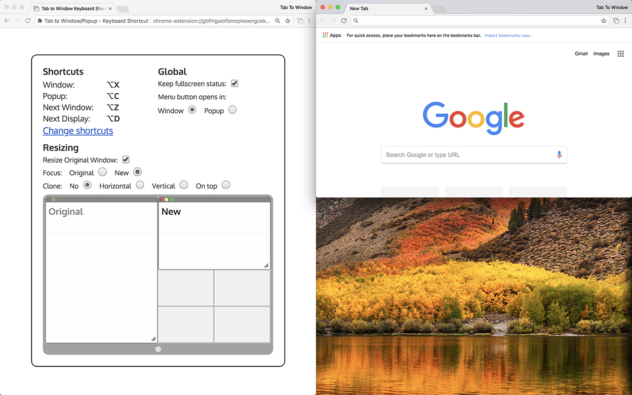 Tab to Window/Popup - Keyboard Shortcut截图1