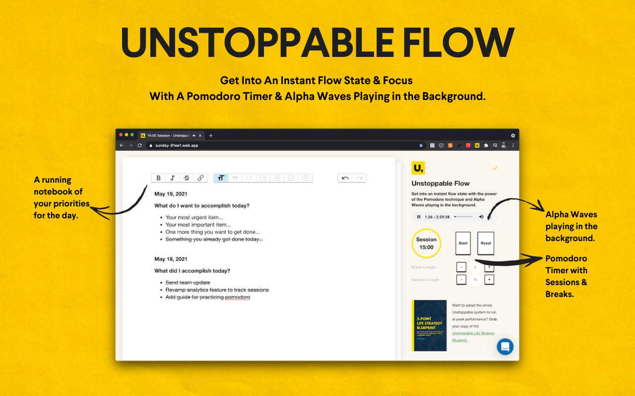 Unstoppable Flow Pomodoro Timer & Alpha Waves截图2