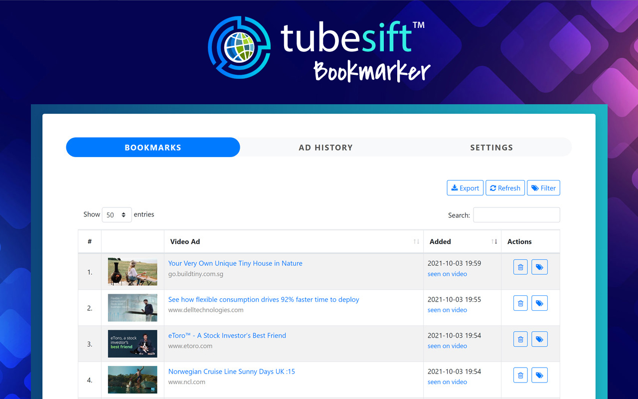 TubeSift Bookmarker截图1