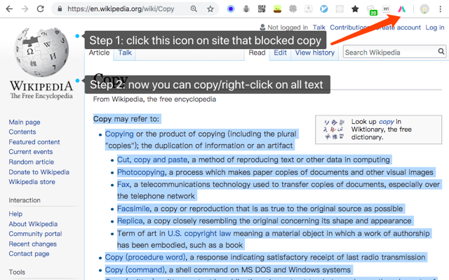 Simple Allow Copy截图1