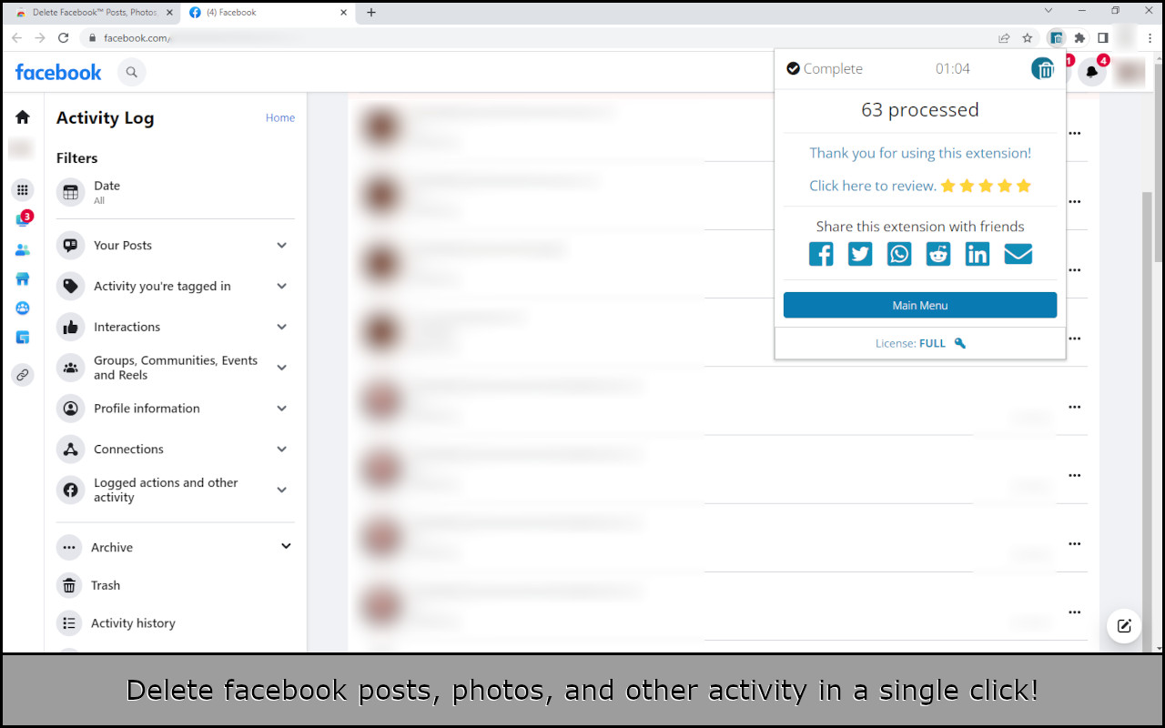Delete Facebook™ Posts, Photos, etc.截图1