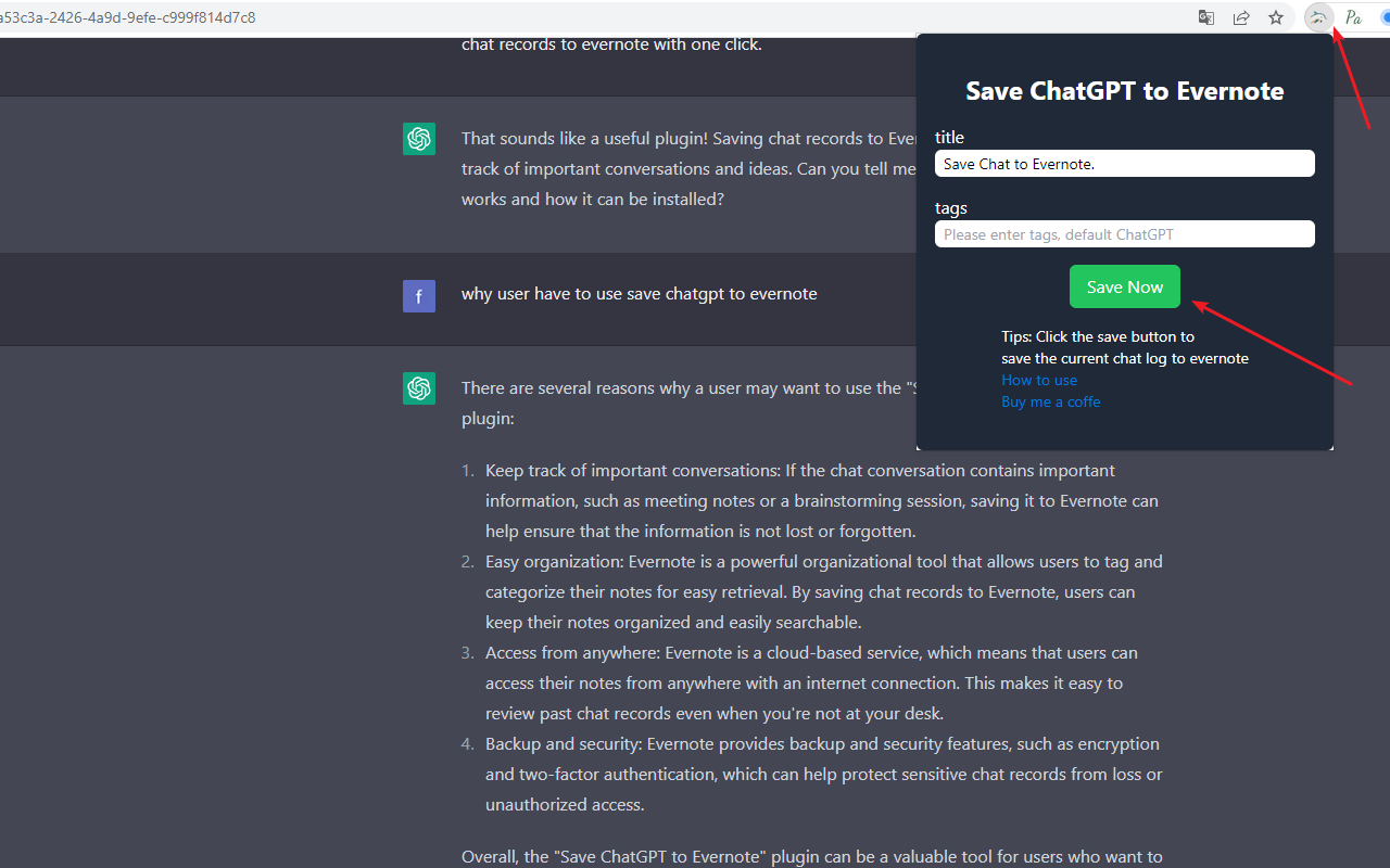 保存 ChatGPT 聊天记录 to evernote截图2