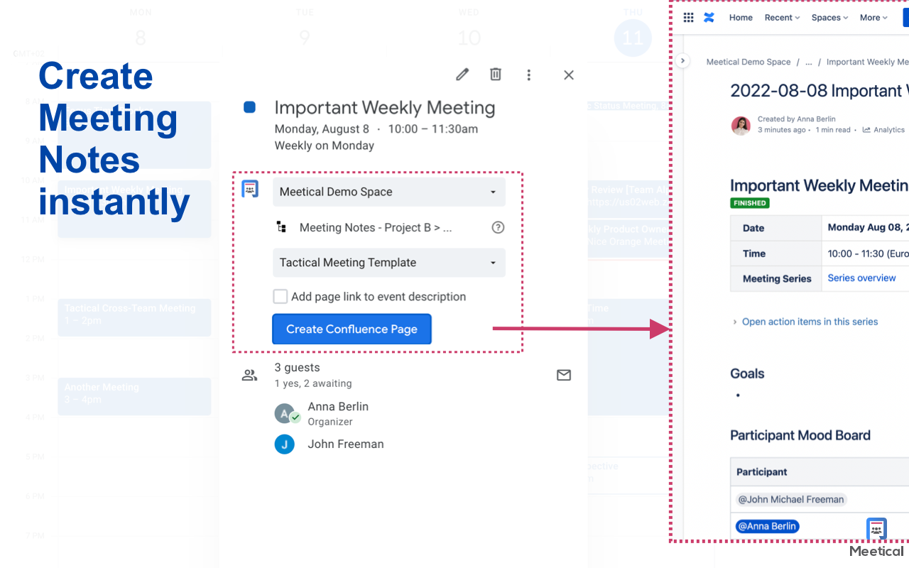 Confluence Chrome Extension - Meetical截图3