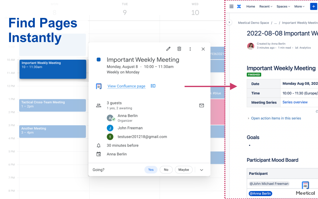 Confluence Chrome Extension - Meetical截图5