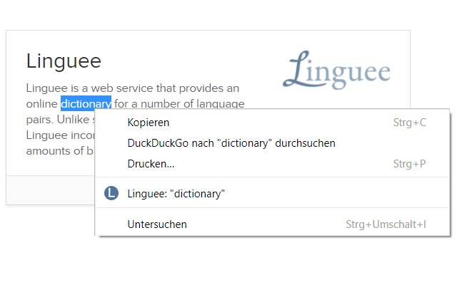 Linguee Context Menu截图1