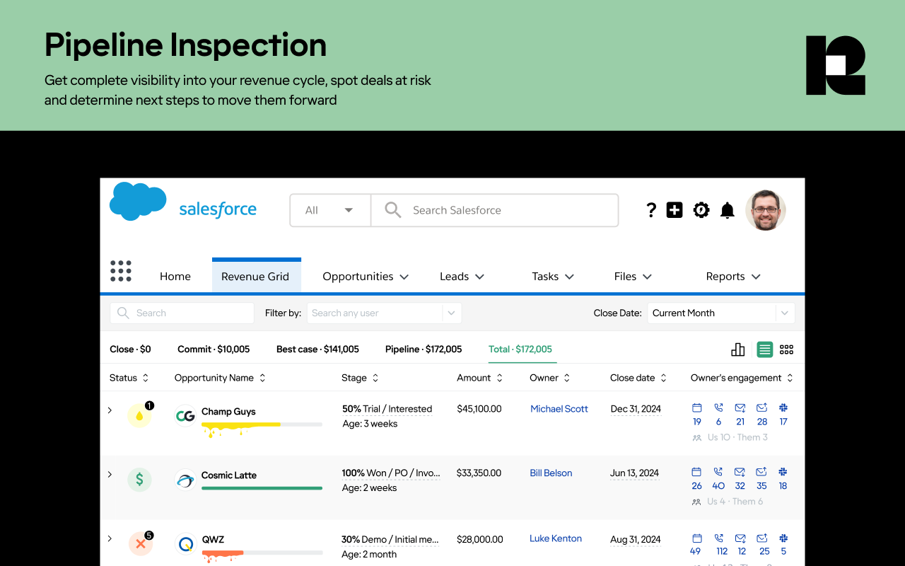 Salesforce 和 Gmail 的 Revenue Grid截图3