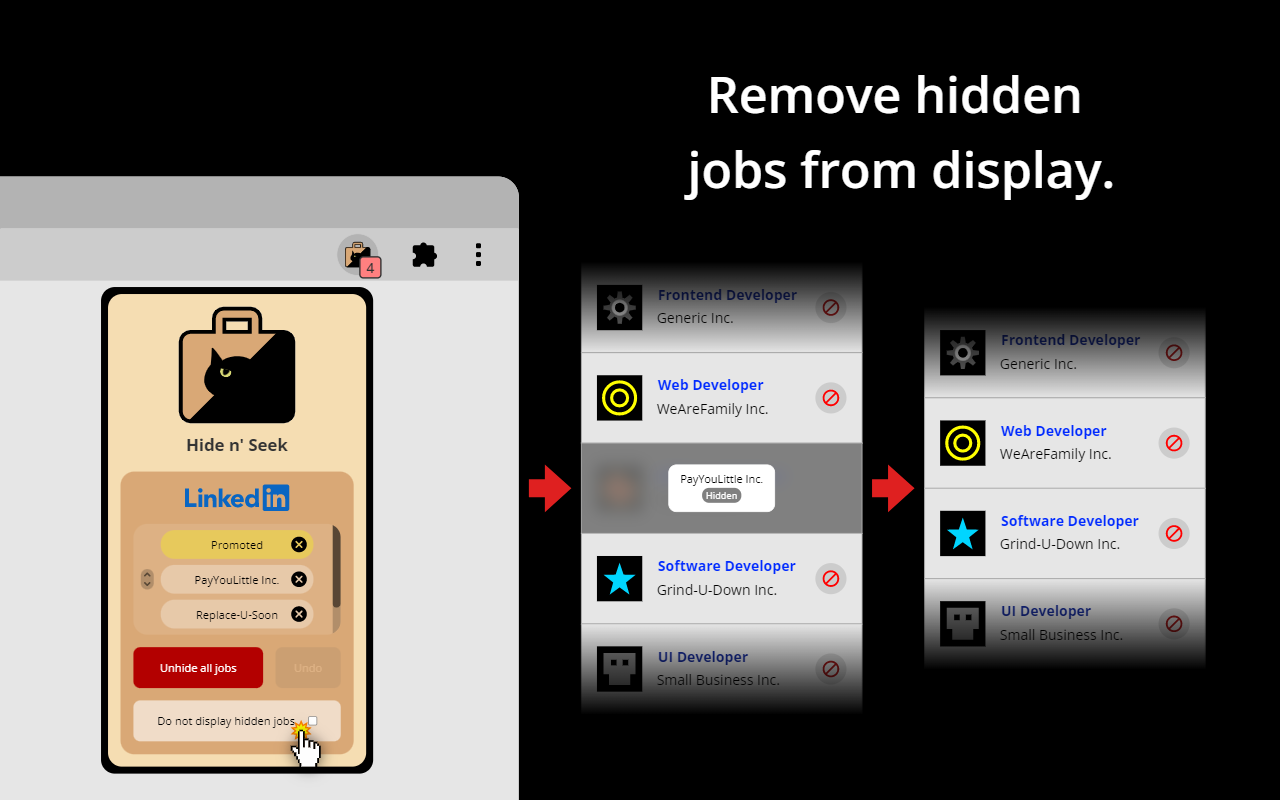 Hide n' Seek: Hide Promoted Jobs & Companies截图4