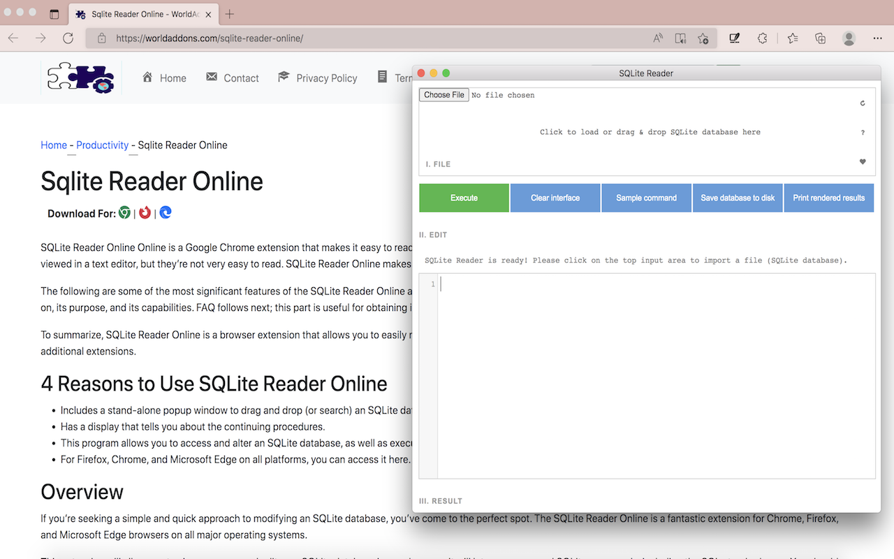 Sqlite Reader Online截图1