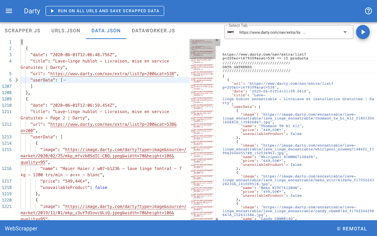 WebScrapper for developers - Free - Remotal截图5