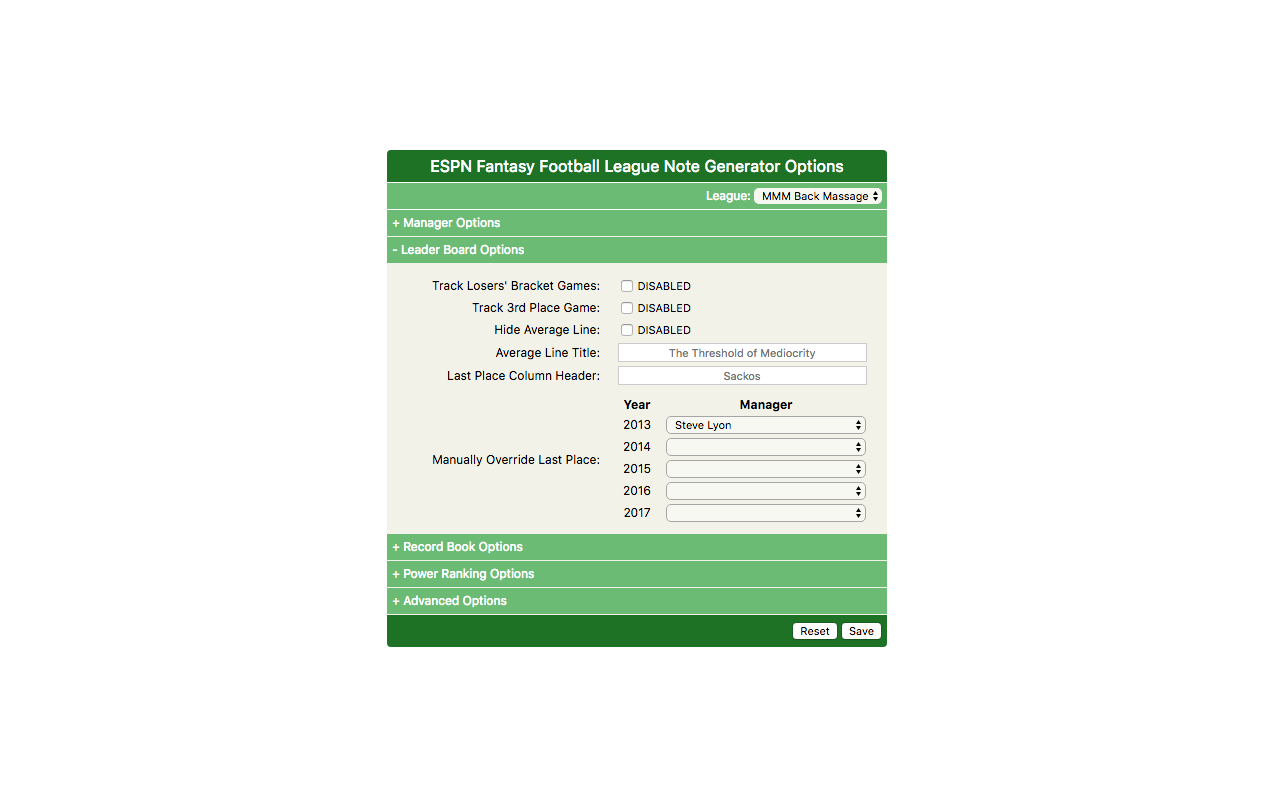 LM Note Generator For ESPN Fantasy Football截图1