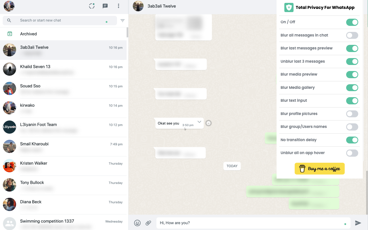 Total Privacy For WhatsApp Web截图2