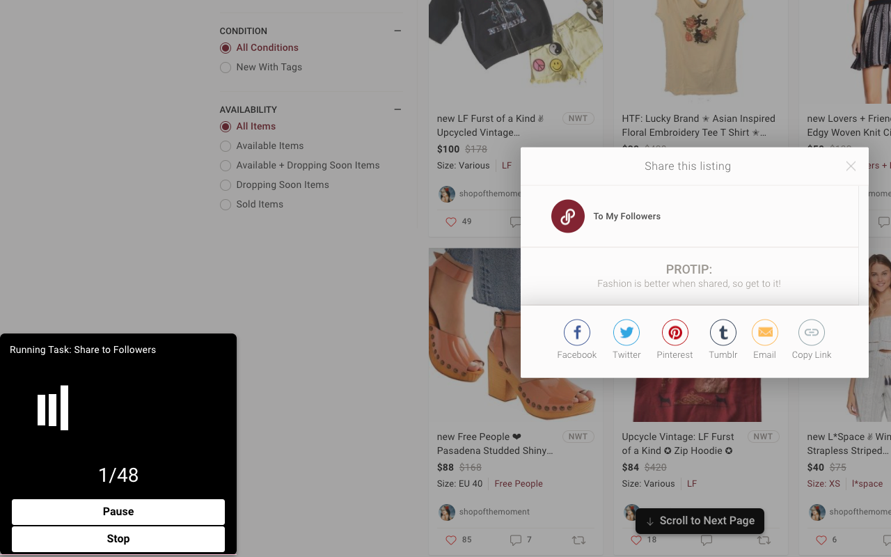 Poshmark Bot - Share & Grow - SellerAider截图3
