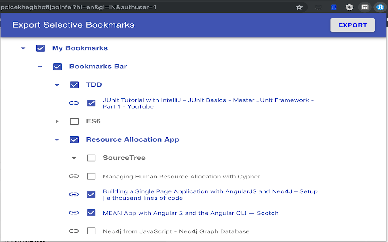 Export Selective Bookmarks截图1