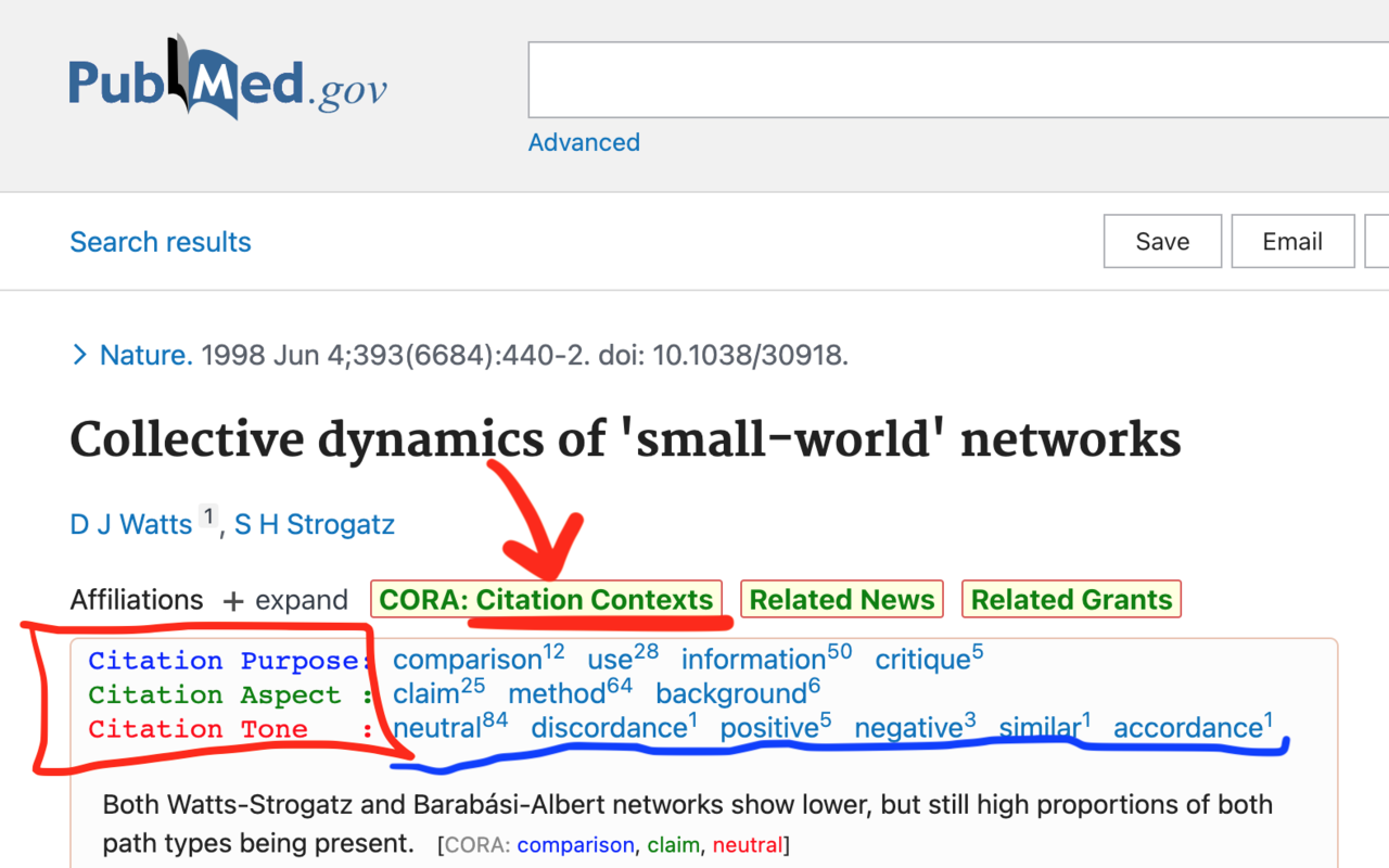 CORA: Understand PubMed Citation Contexts截图3