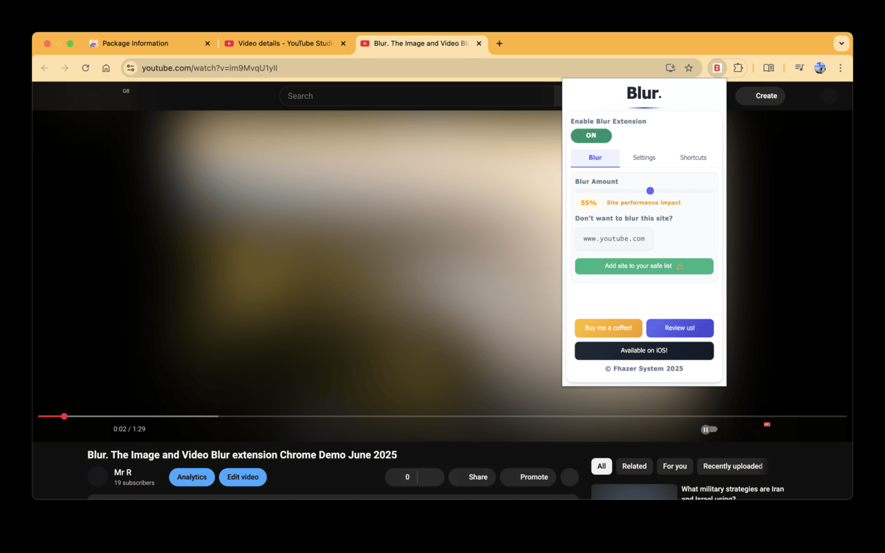 Blur. The Image and Video blur extension截图2