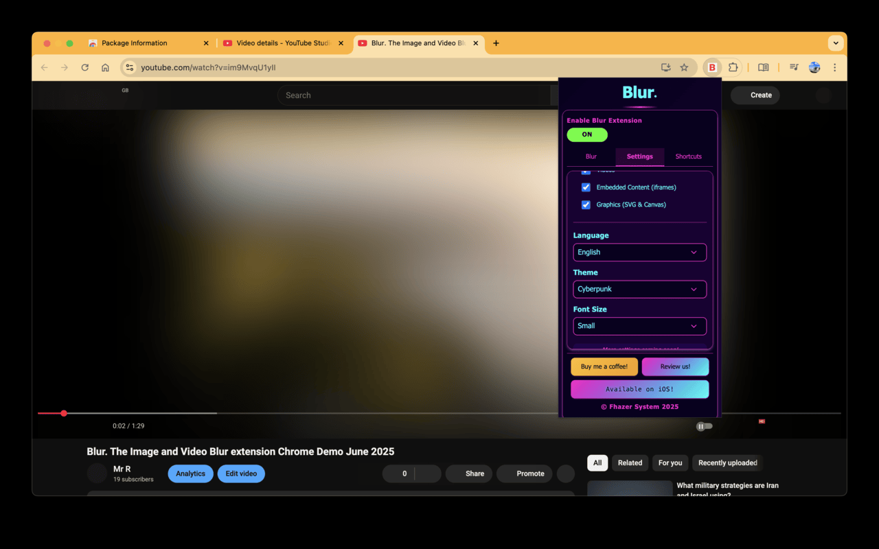 Blur. The Image and Video blur extension截图3