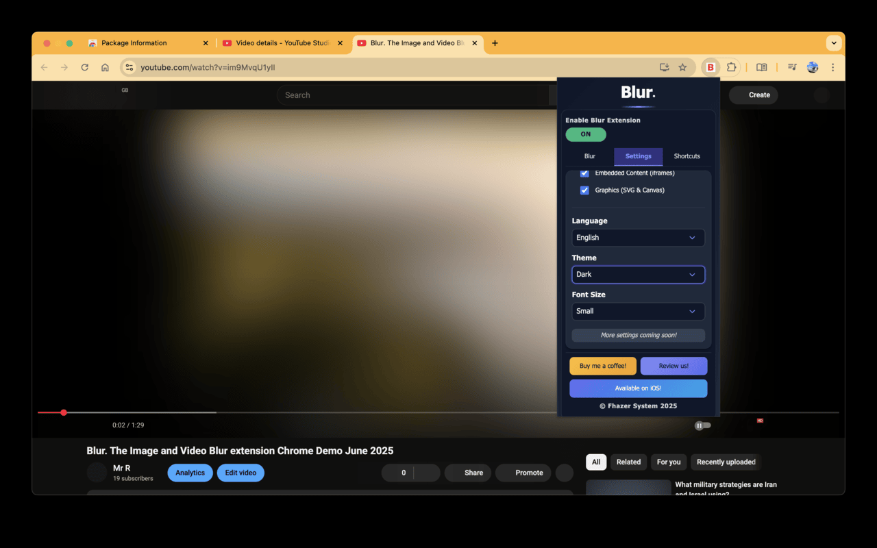 Blur. The Image and Video blur extension截图4
