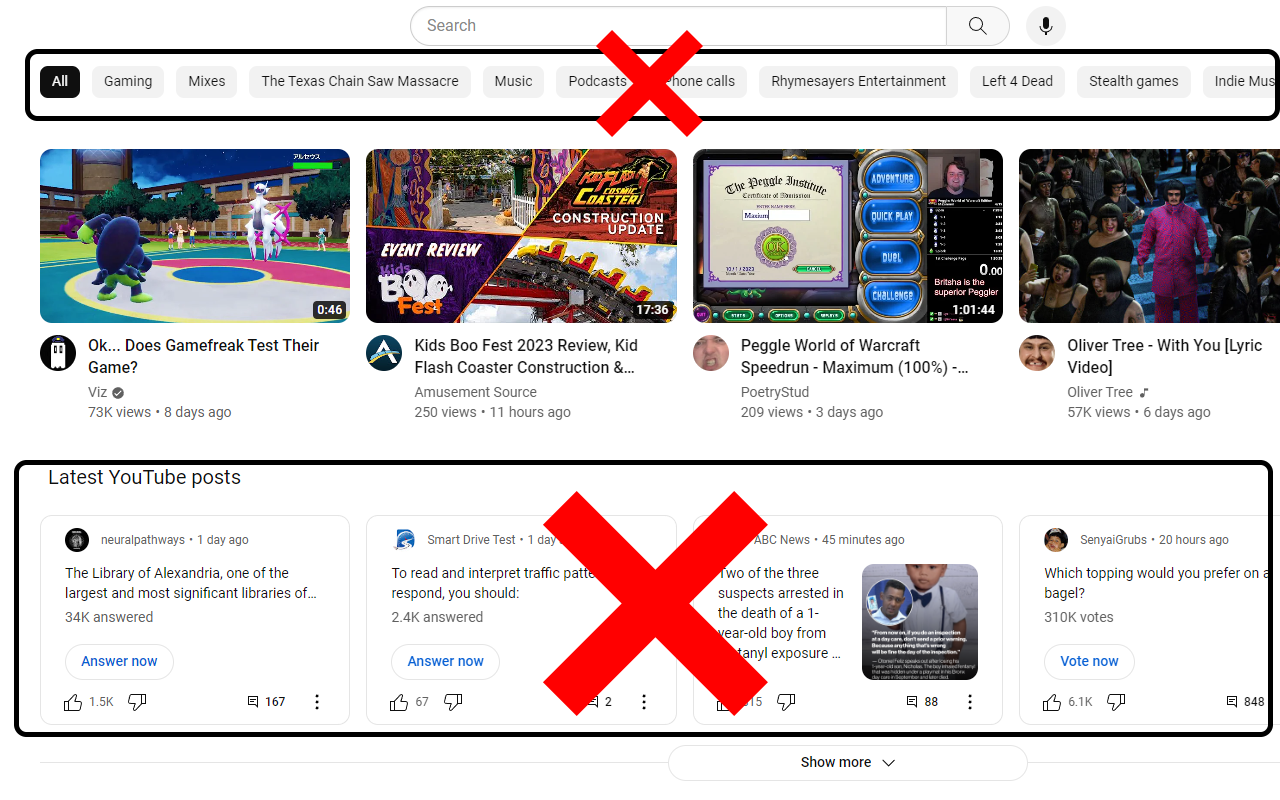 YouTube: No Shorts, No Community, No Nonsense截图1