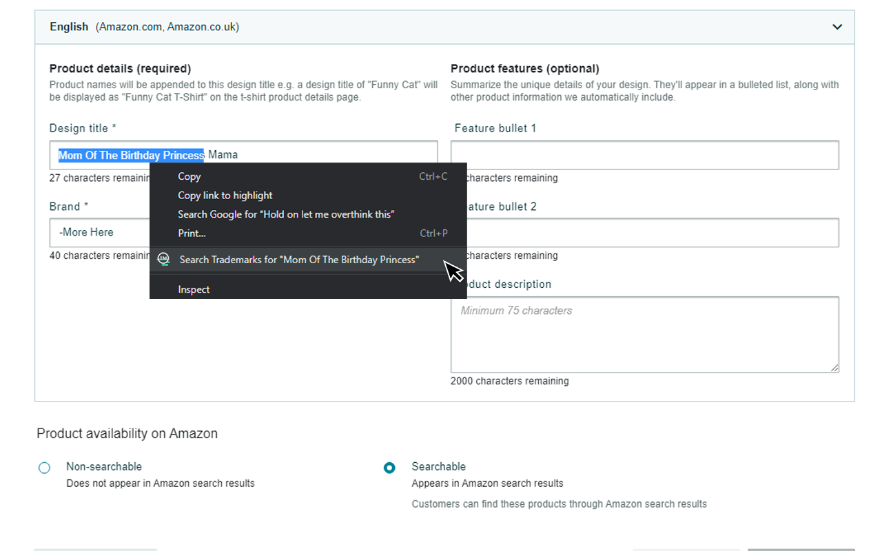 Trademark search Print on Demand - Copytasker截图5