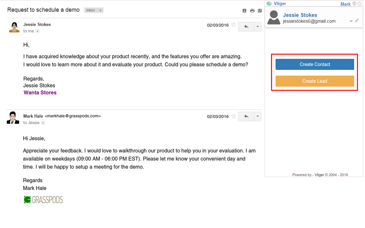 Vtiger for Gmail截图3