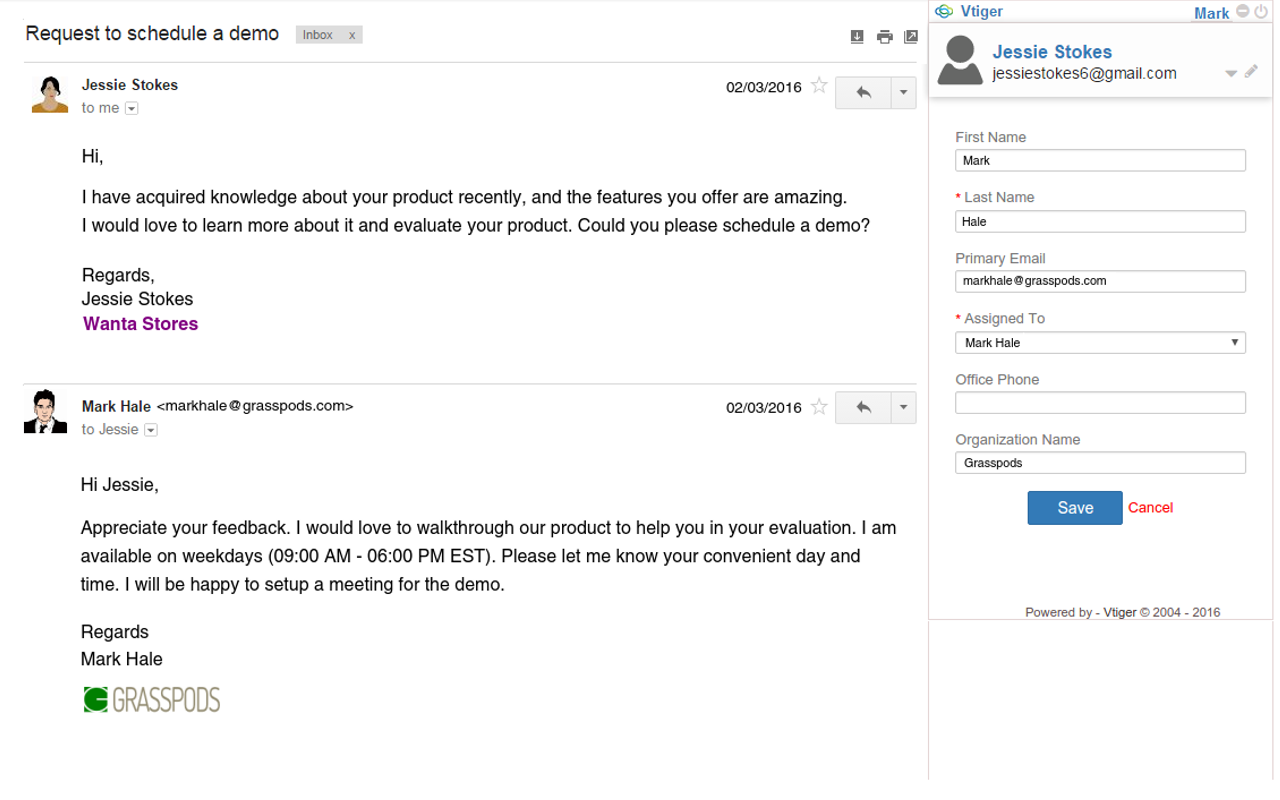Vtiger for Gmail截图5