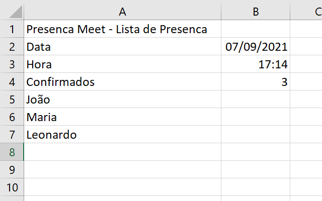 Presença Meet: Google Meet Attendance截图1