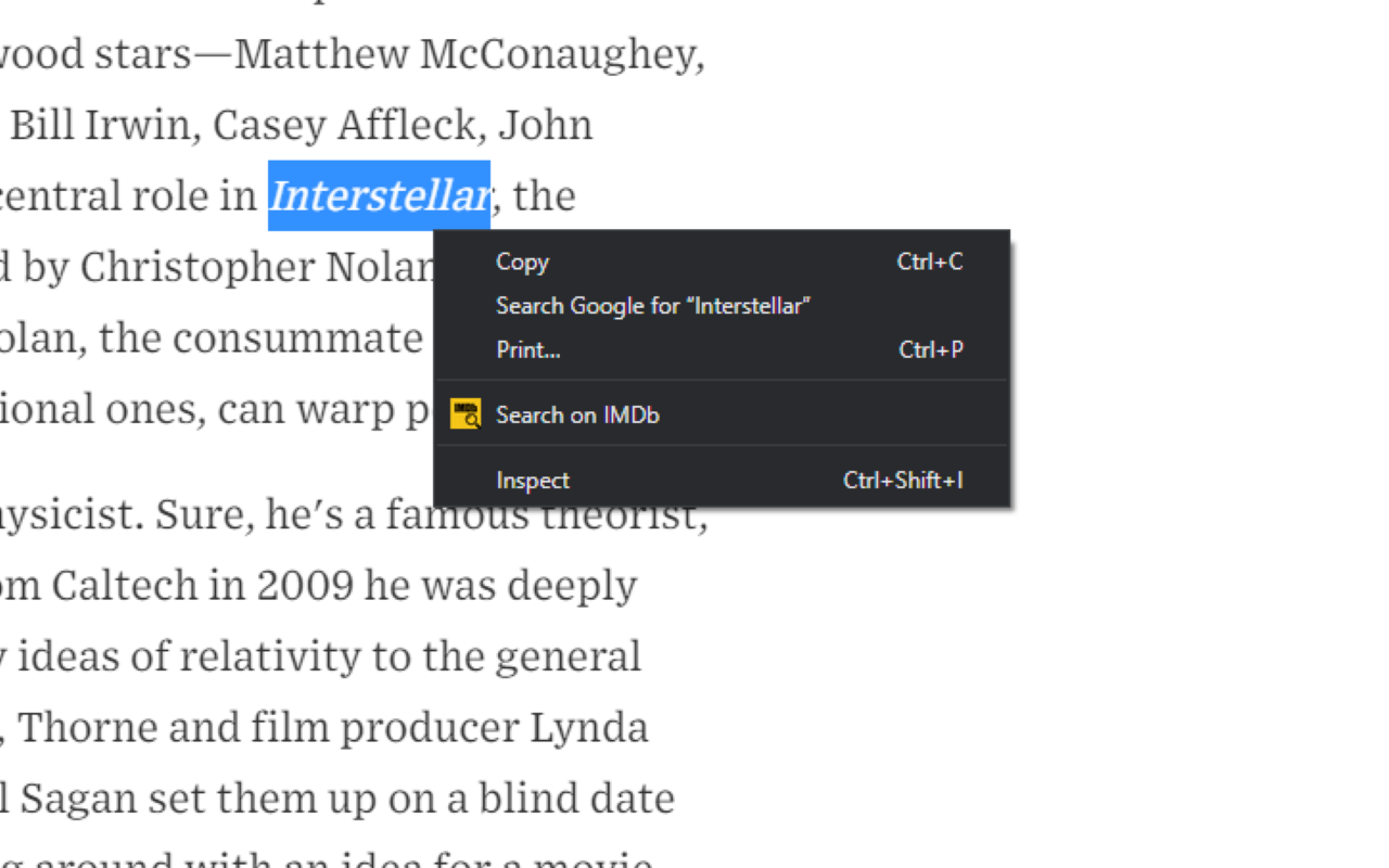 IMDb Search with Right-Click (Context menu)截图1