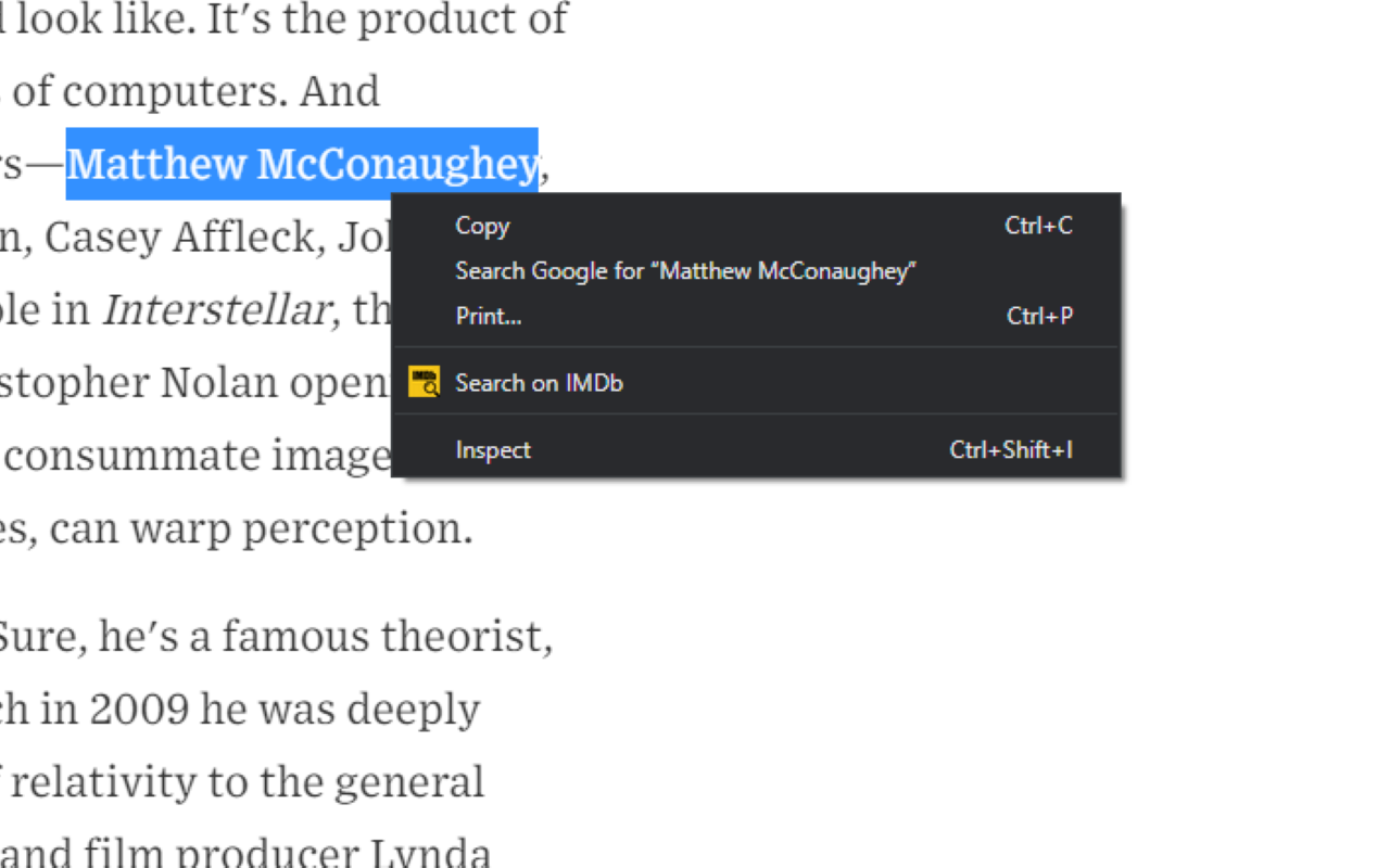 IMDb Search with Right-Click (Context menu)截图2
