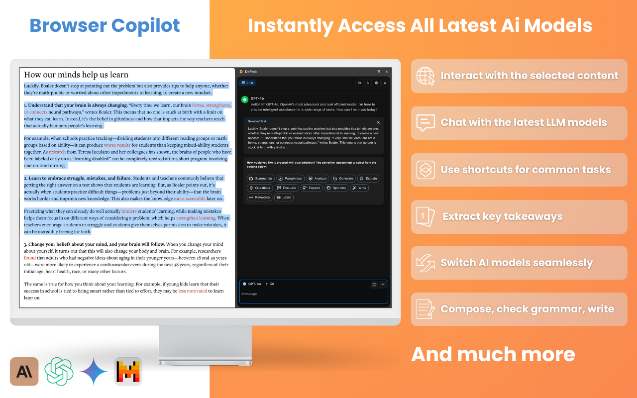 Definio: Multi-modal AI Copilot - Claude 4, GPT-4o, o1 Reasoning Model截图2