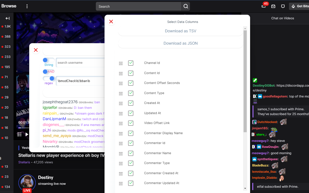 Twitch VOD Chat Search截图2
