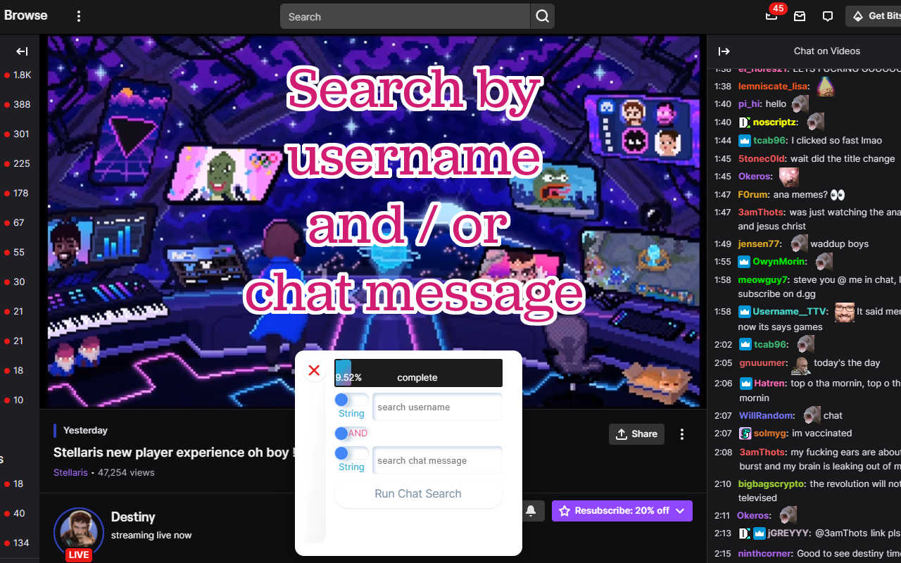 Twitch VOD Chat Search截图4