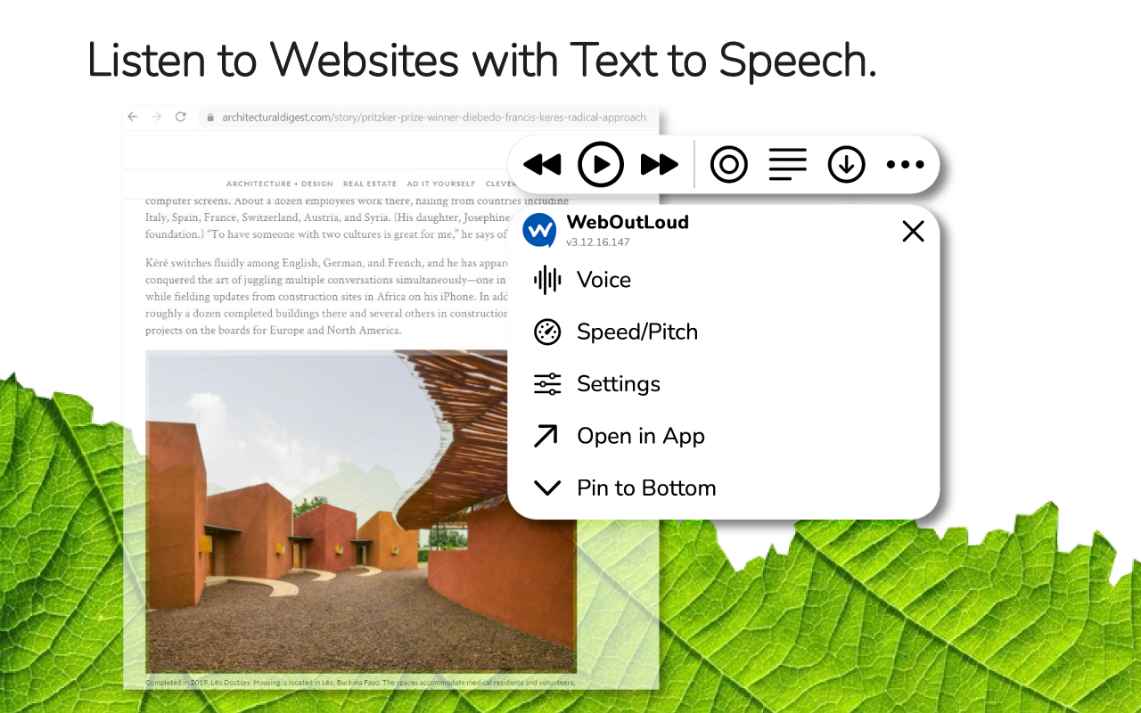 WebOutLoud - Text to Speech Web Reader截图3