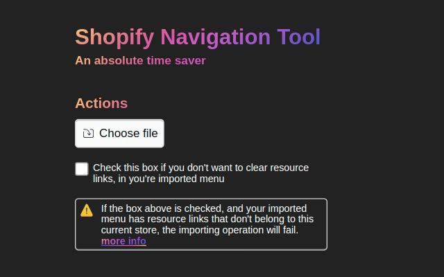 Shopify Navigation Tool截图1