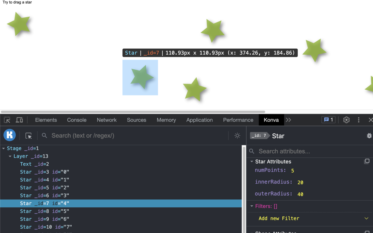 KonvaJS Devtools截图2