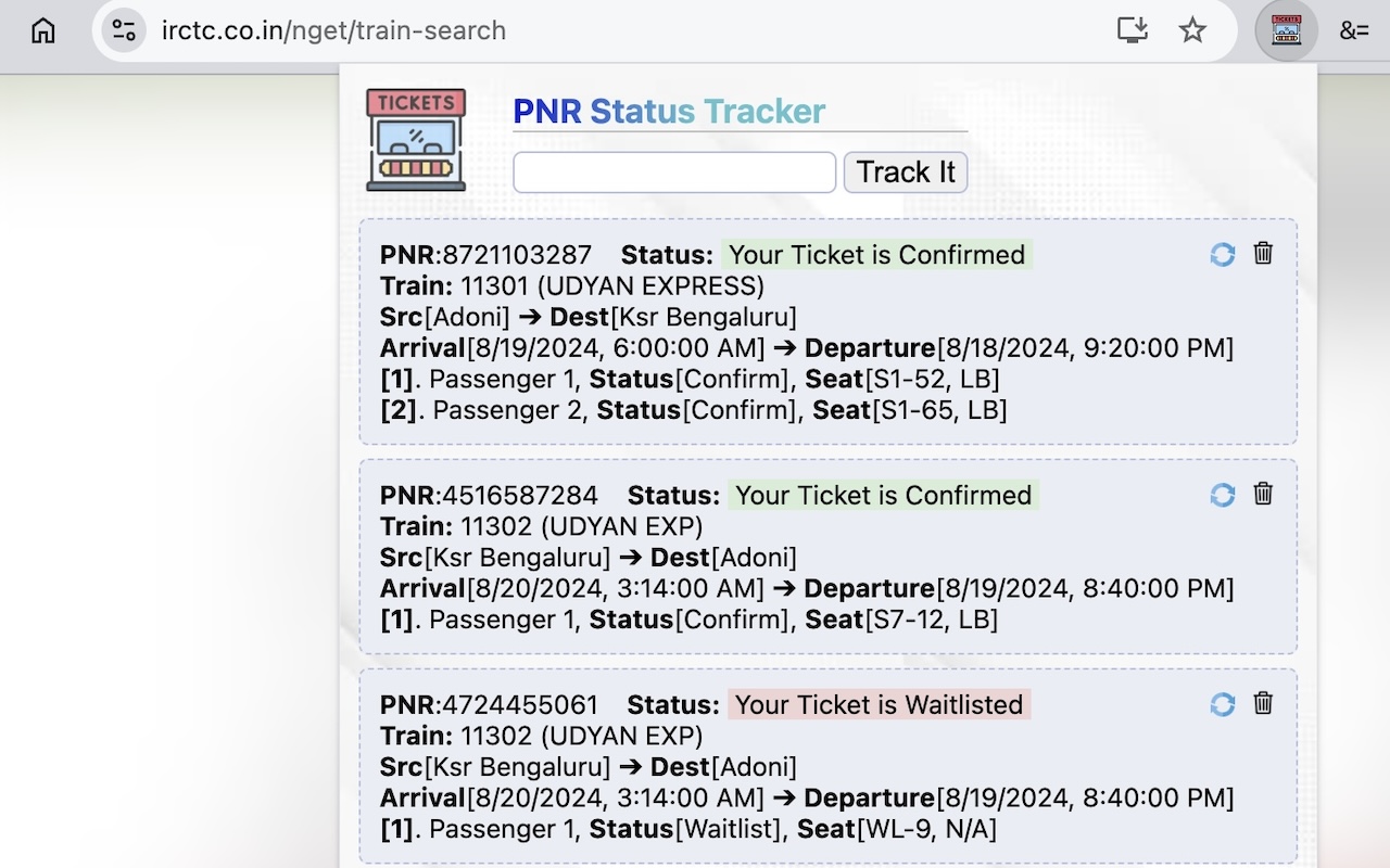PNR Status Tracker截图1