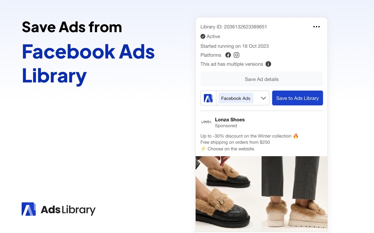 Ad Library：保存Facebook, TikTok, Youtube, Twitter和Ins广告截图4