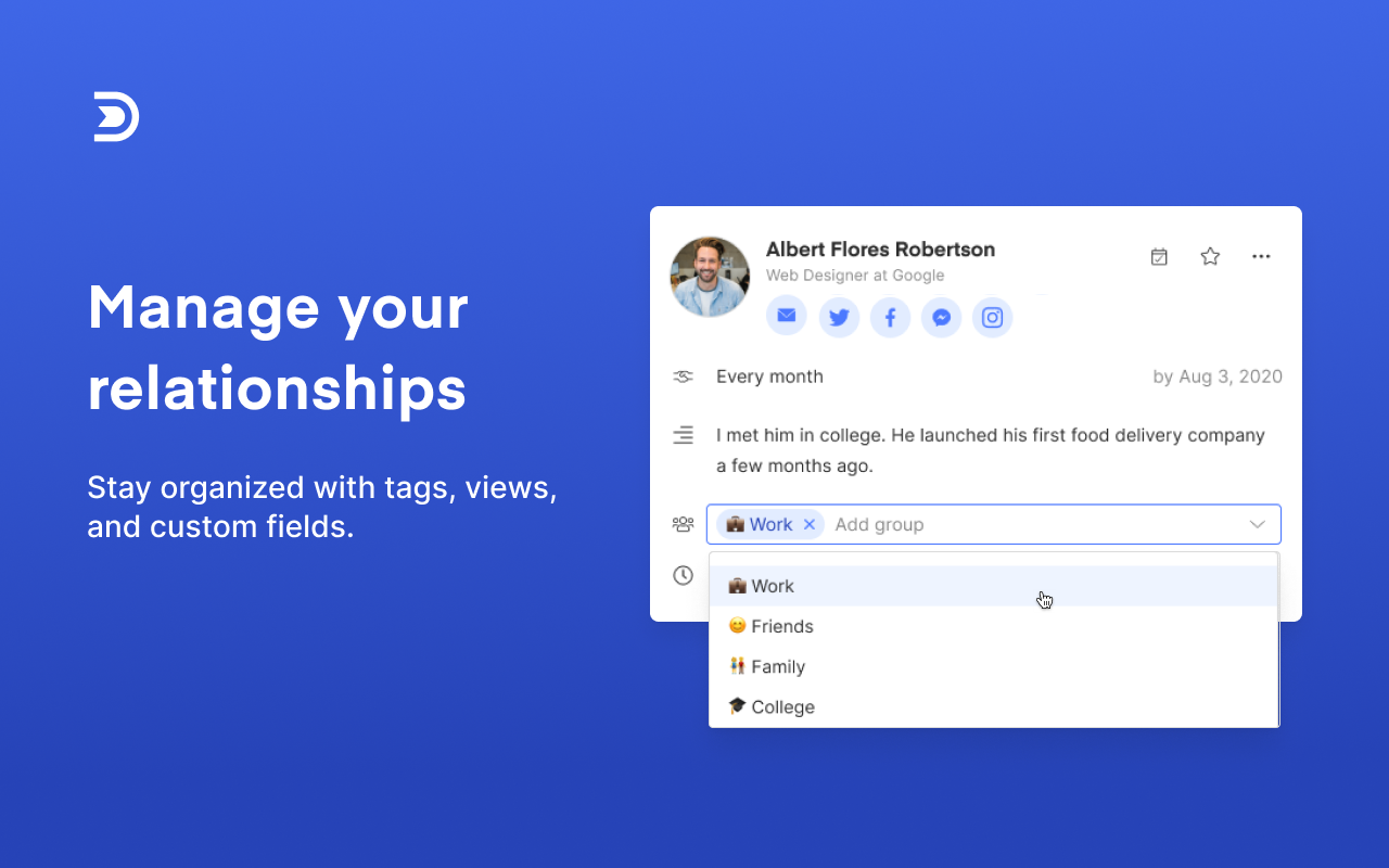 Dex for Chrome - Personal CRM and Rolodex截图1
