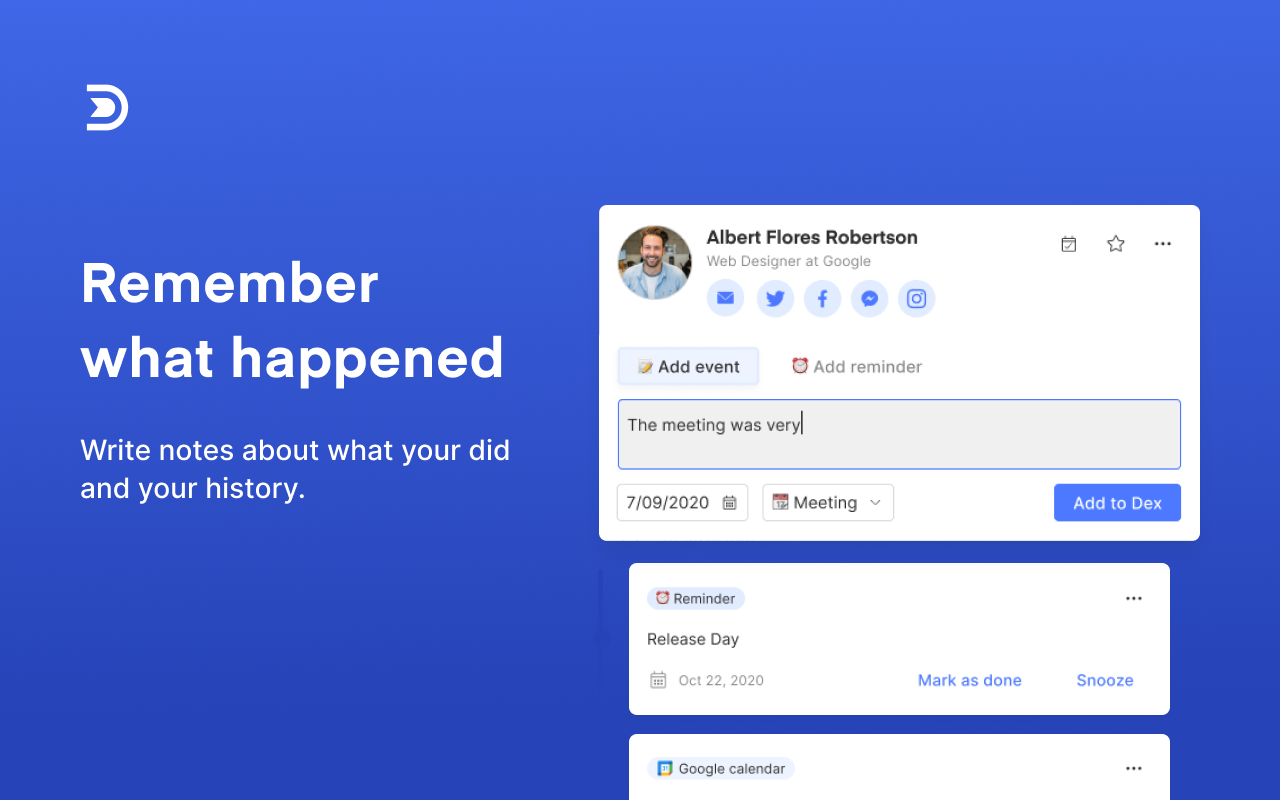 Dex for Chrome - Personal CRM and Rolodex截图3