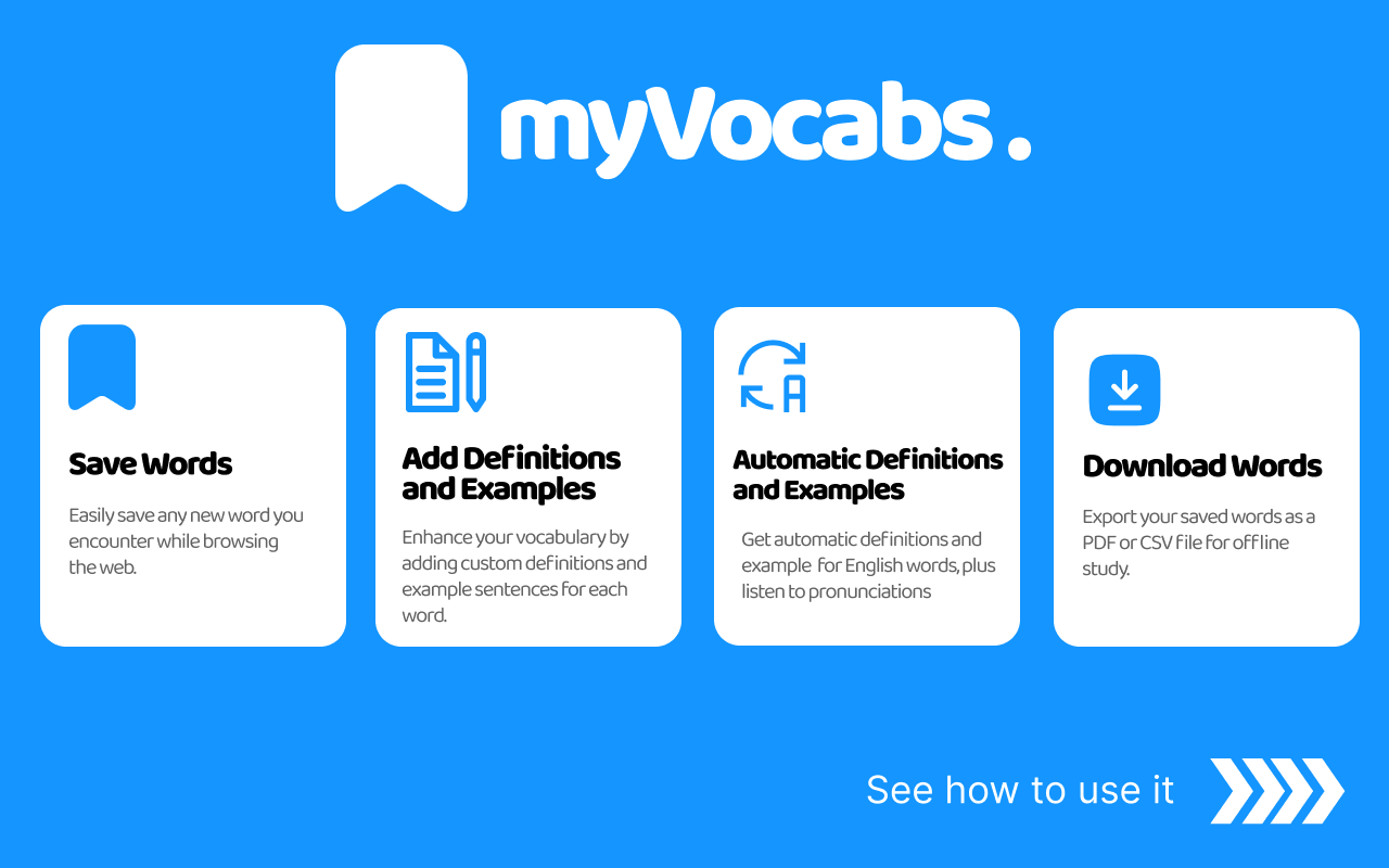 myVocabs: Save Words and Expand Your Vocabulary Effortlessly截图3